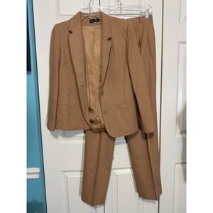 Breckenridge Women's Vintage Pantsuit Tan Wool Size 10